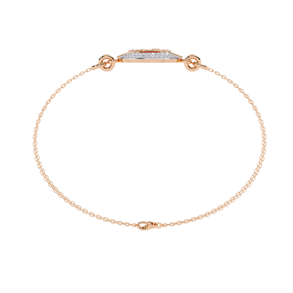 Round Cut Top Grade Diamond Unique 14k Solid Rose Gold Minimalist Handcrafted Cuff Bracelet For Women's