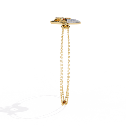 Round Cut Top Grade Diamond Unique 14k Solid Rose Gold Minimalist Handcrafted Cuff Bracelet For Women's