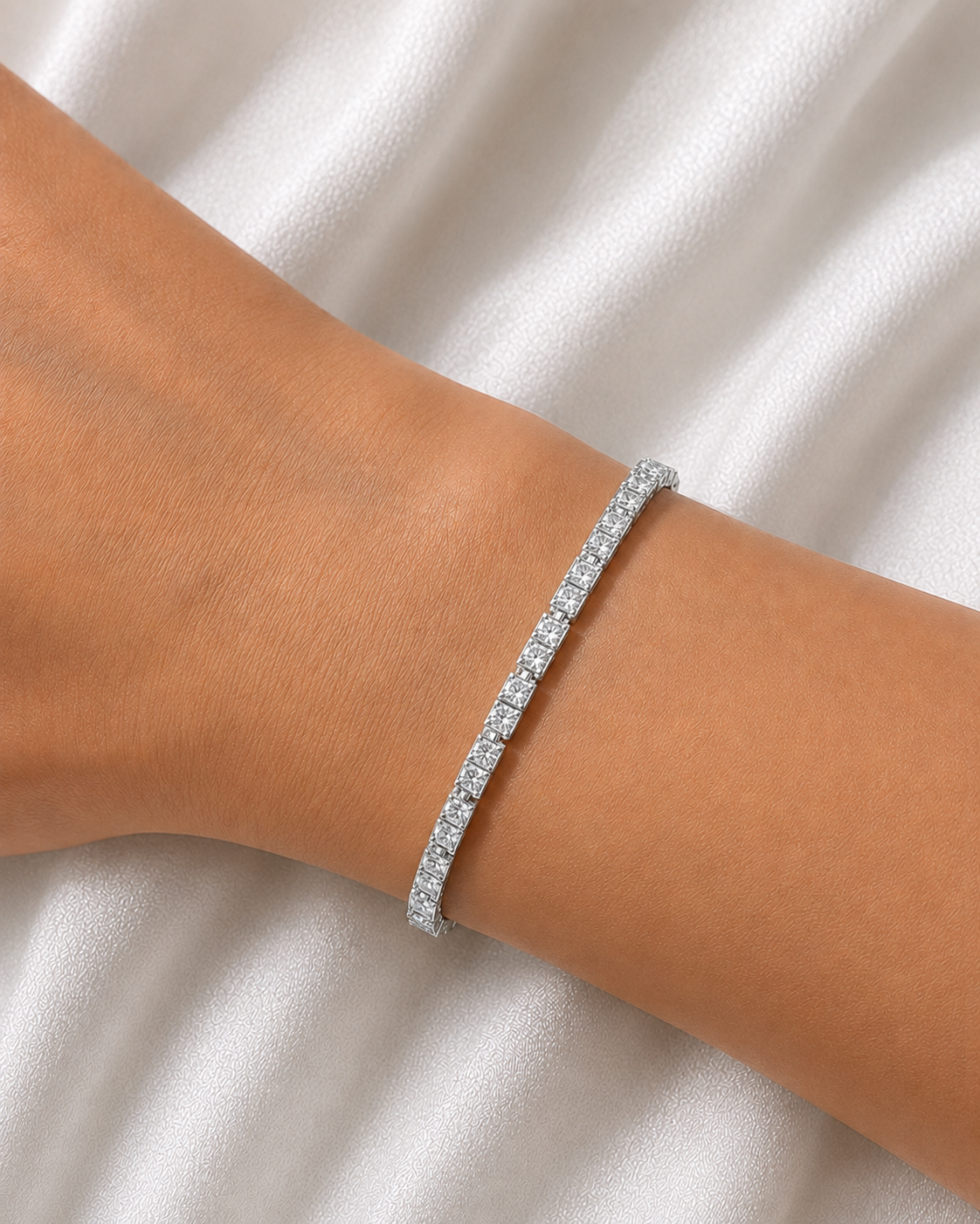 2.30 Ct Round Cut Diamond Antique Tennis Bracelet