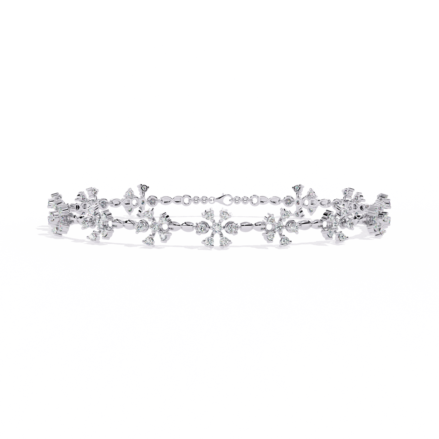 Round Cut Diamond Flower Shape Antique Stunning Sparkling Prefect Party Wear Tennis Bracelet