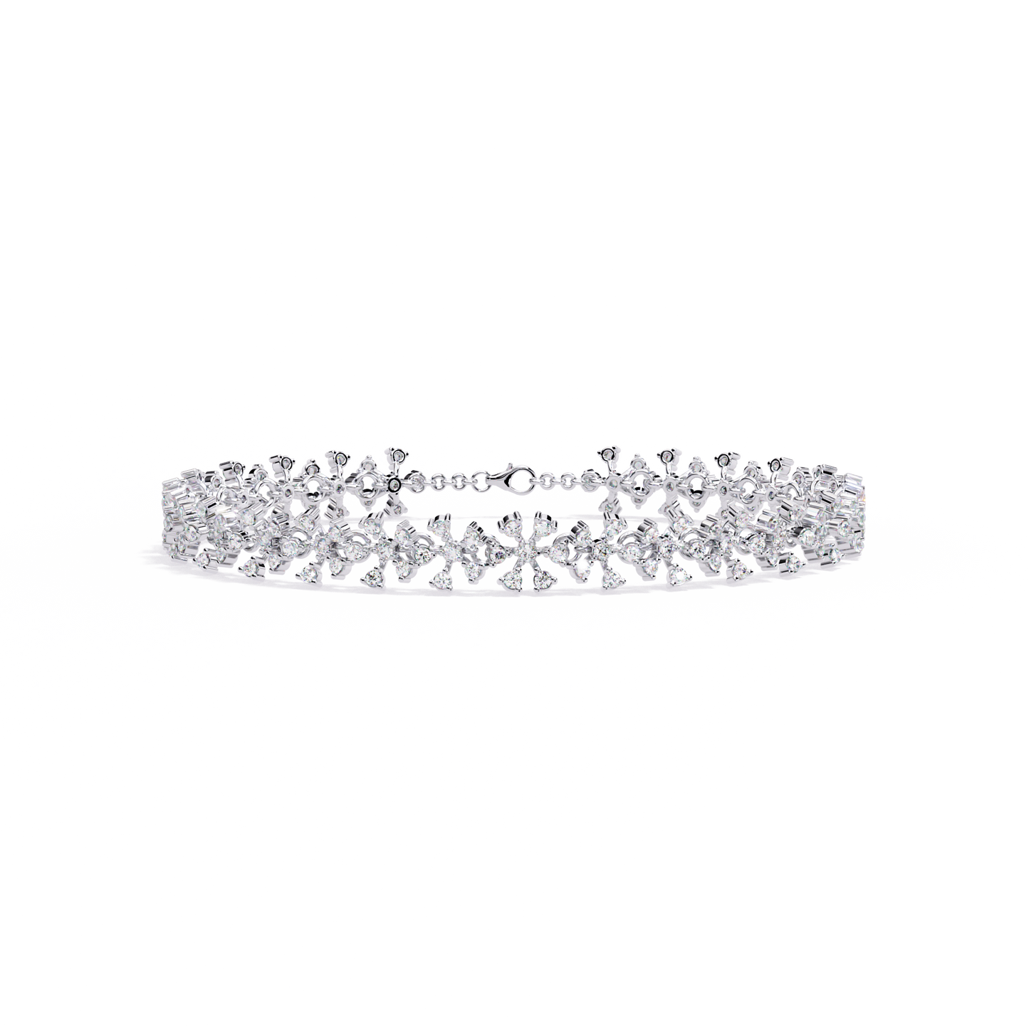 1.59Ct Round Cut Top Grade Diamond Antique Flower Shape Cluster Dainty Bridesmaid Tennis Bracelet Gift For Women's