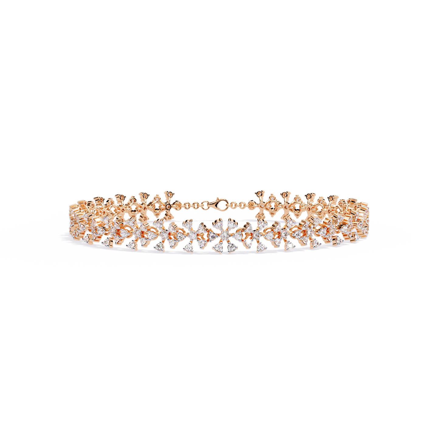 1.59Ct Round Cut Top Grade Diamond Antique Flower Shape Cluster Dainty Bridesmaid Tennis Bracelet Gift For Women's