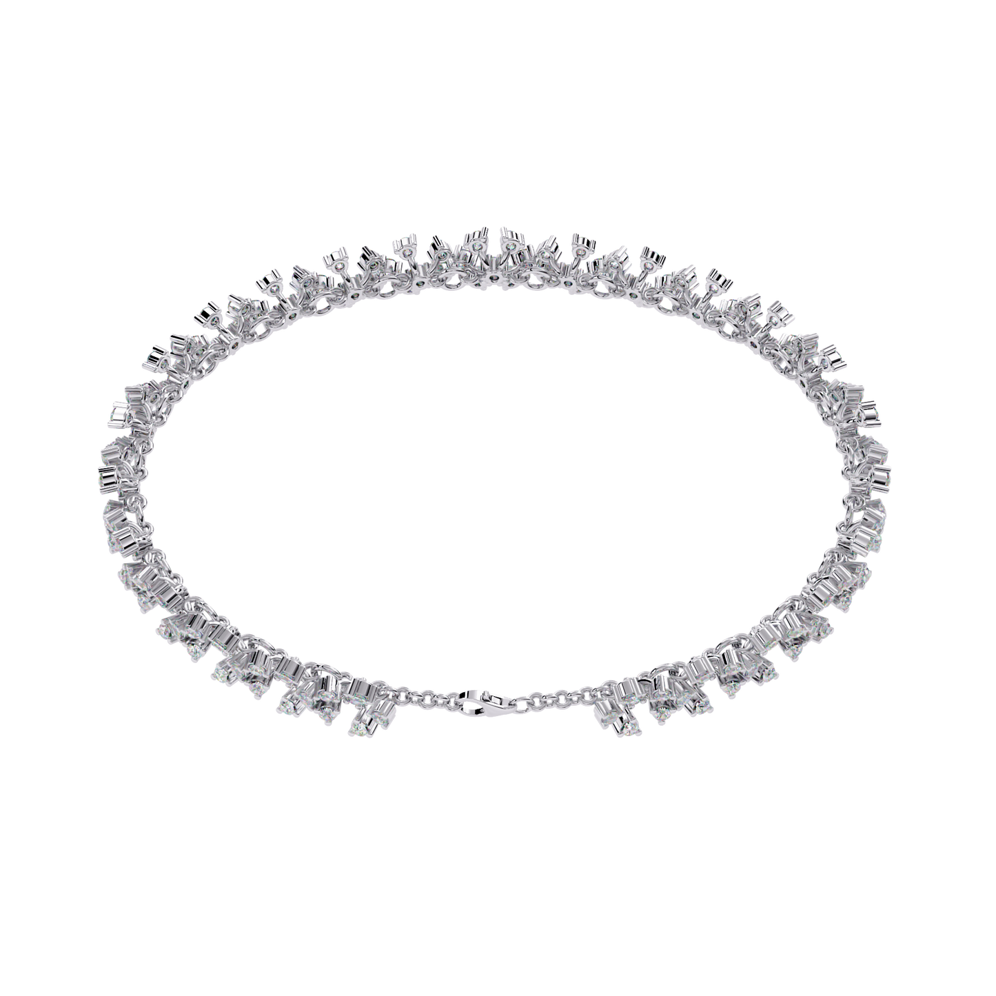 1.59Ct Round Cut Top Grade Diamond Antique Flower Shape Cluster Dainty Bridesmaid Tennis Bracelet Gift For Women's