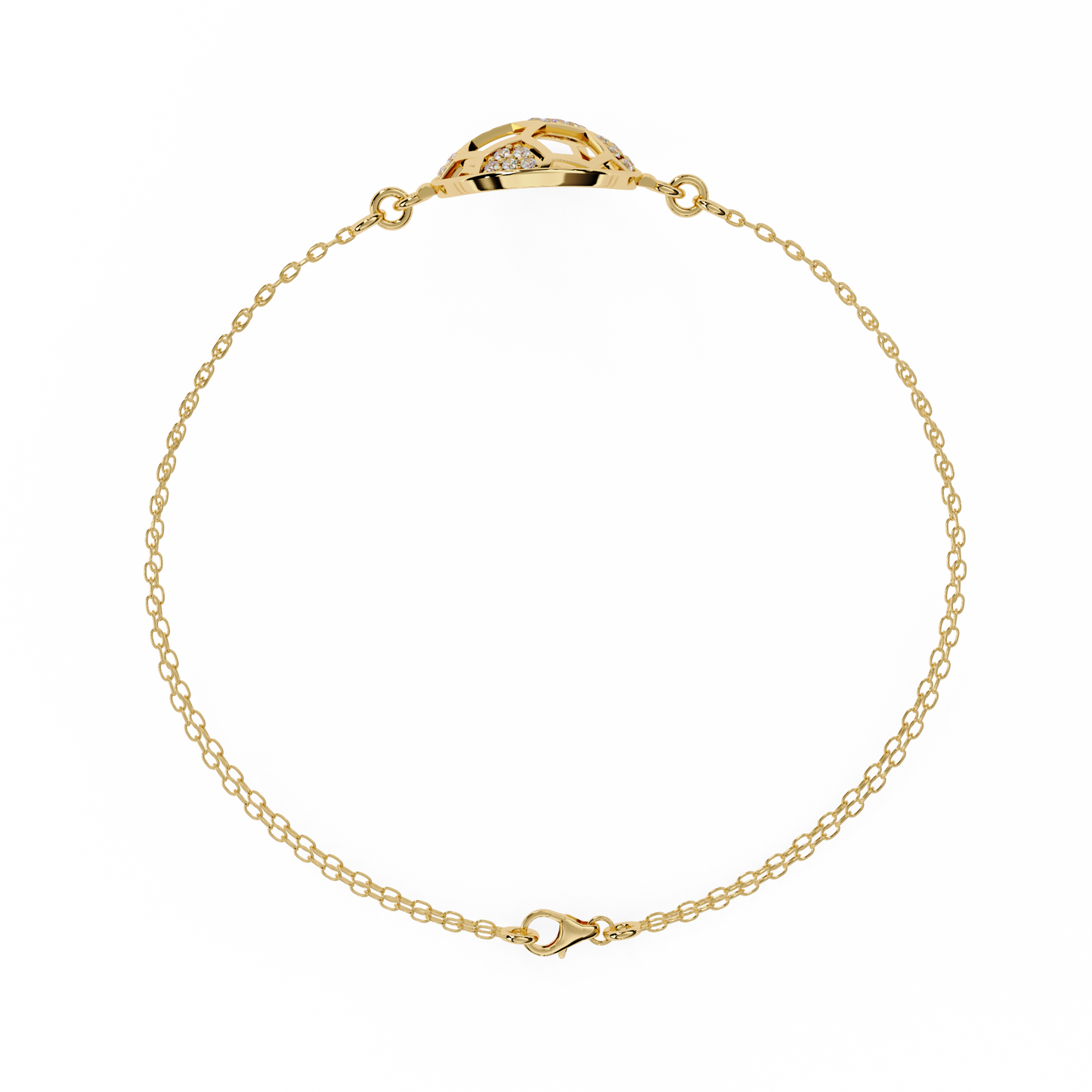 Vintage Circle Shape Round Cut Diamond Elegant Dainty Minimalist Statement Daily Wear Cuff Bracelet For Her