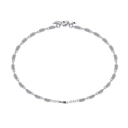 White Colorless Round Cut  Diamond Unique Dainty Cluster Stackable Vintage  Line Bracelet