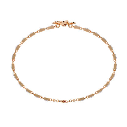 White Colorless Round Cut  Diamond Unique Dainty Cluster Stackable Vintage  Line Bracelet