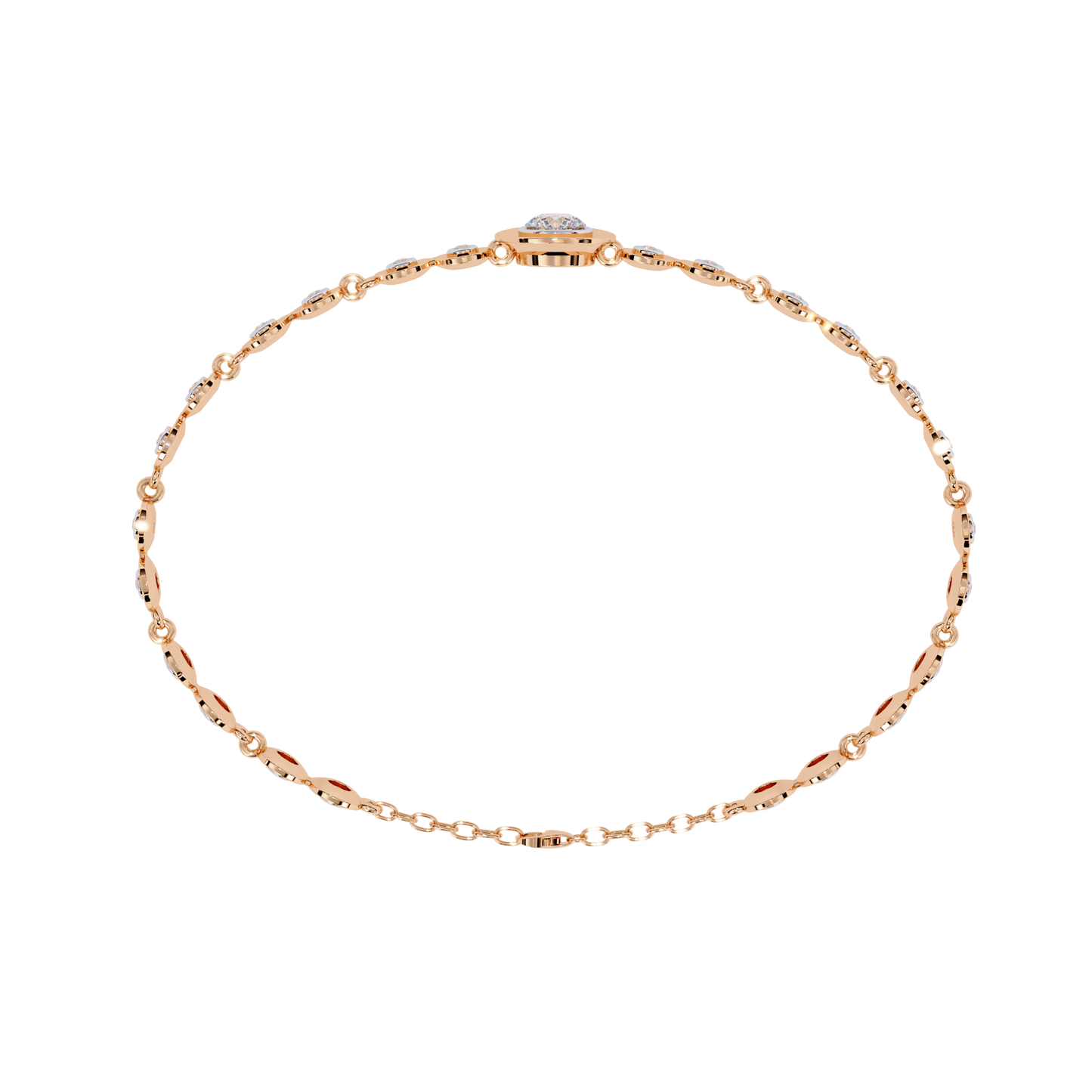 Round Cut Top Grade Lab Grown Diamond Bezel Set Unique Minimalist Bridesmaid Tennis Bracelet Gift For Her