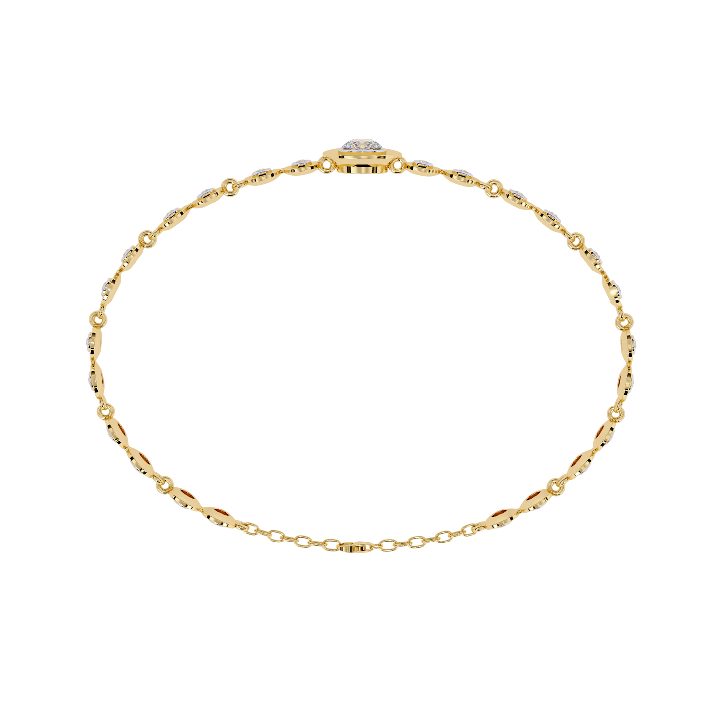 Round Cut Top Grade Lab Grown Diamond Bezel Set Unique Minimalist Bridesmaid Tennis Bracelet Gift For Her