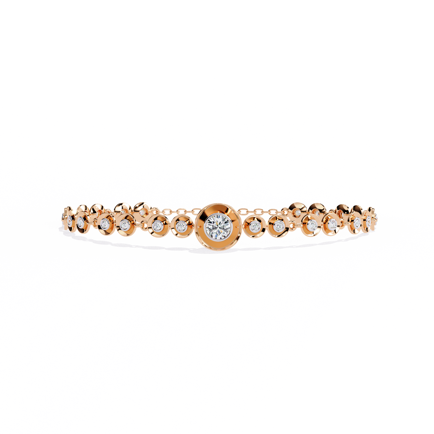 Round Cut Top Grade Lab Grown Diamond Bezel Set Unique Minimalist Bridesmaid Tennis Bracelet Gift For Her
