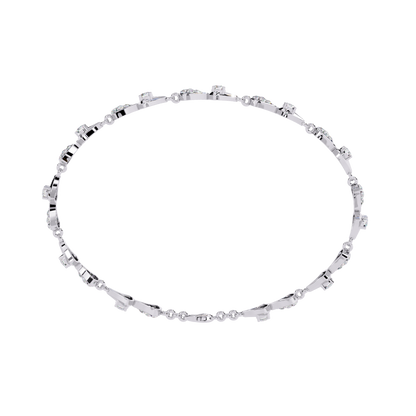 1.26Ct Round Cut Lab Grown Diamond Art Deco Dainty Elegant Timeless Perfect Minimalist Line Bracelet For Gift