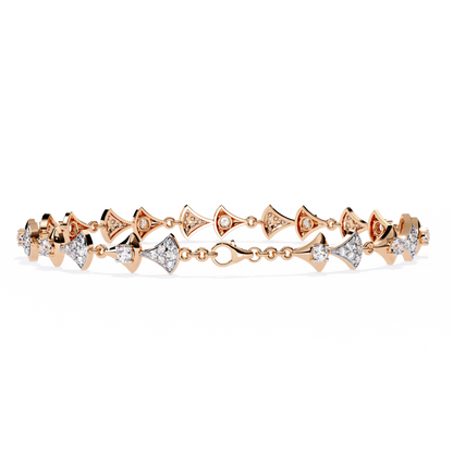 1.26Ct Round Cut Lab Grown Diamond Art Deco Dainty Elegant Timeless Perfect Minimalist Line Bracelet For Gift