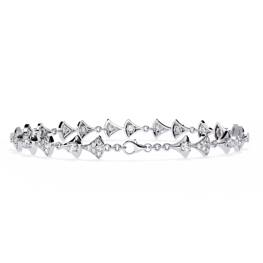 1.26Ct Round Cut Lab Grown Diamond Art Deco Dainty Elegant Timeless Perfect Minimalist Line Bracelet For Gift