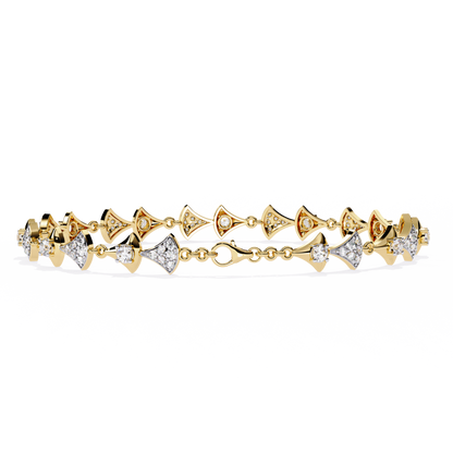 1.26Ct Round Cut Lab Grown Diamond Art Deco Dainty Elegant Timeless Perfect Minimalist Line Bracelet For Gift