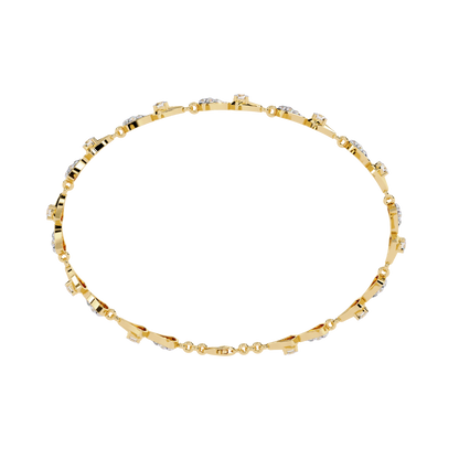 1.26Ct Round Cut Lab Grown Diamond Art Deco Dainty Elegant Timeless Perfect Minimalist Line Bracelet For Gift