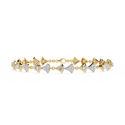 1.26Ct Round Cut Lab Grown Diamond Art Deco Dainty Elegant Timeless Perfect Minimalist Line Bracelet For Gift