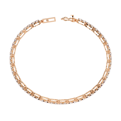 3.98Ct Round Cut Diamond Elegant Channel Set Hand Crafted Bridesmaid Tennis Bracelet Gift for Women's