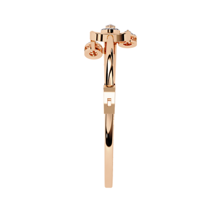 Vintage Pear And Round Cut High Quality Diamond Antique Statement Halo Style  Perfect Bangle For Her