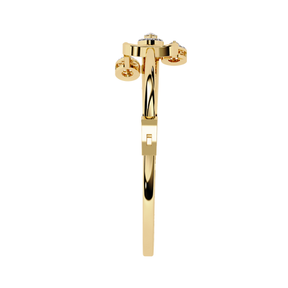 Vintage Pear And Round Cut High Quality Diamond Antique Statement Halo Style  Perfect Bangle For Her