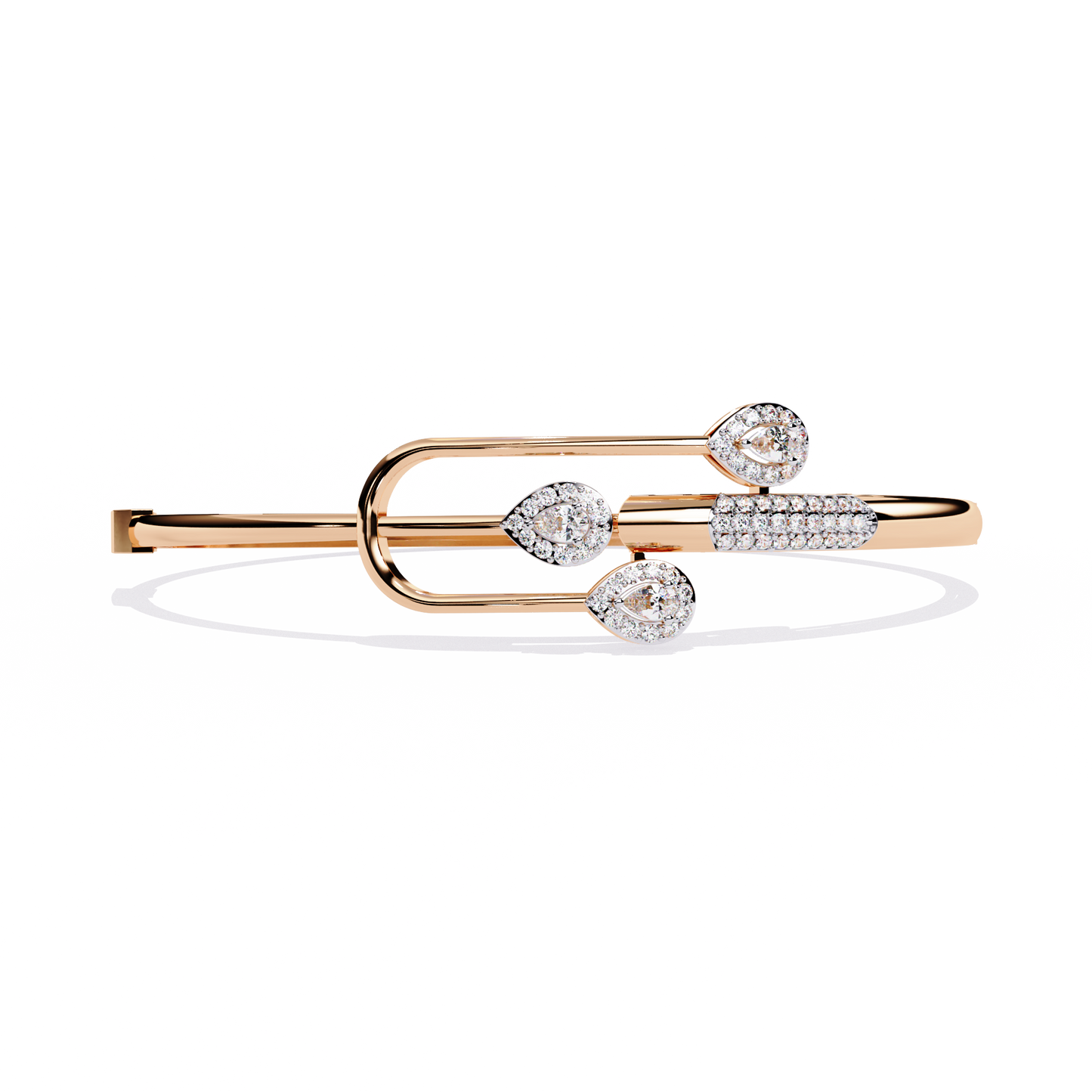 Vintage Pear And Round Cut High Quality Diamond Antique Statement Halo Style Perfect Bangle For Her