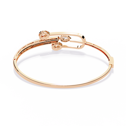 Vintage Pear And Round Cut High Quality Diamond Antique Statement Halo Style  Perfect Bangle For Her