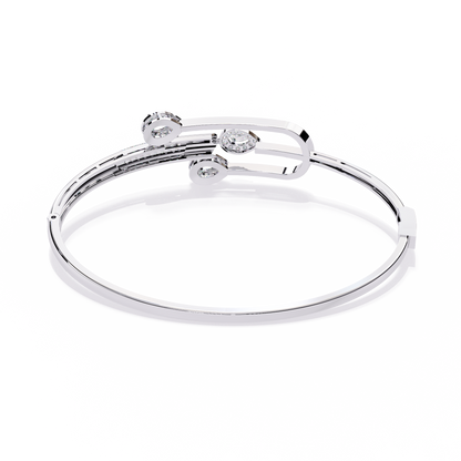 Vintage Pear And Round Cut High Quality Diamond Antique Statement Halo Style  Perfect Bangle For Her