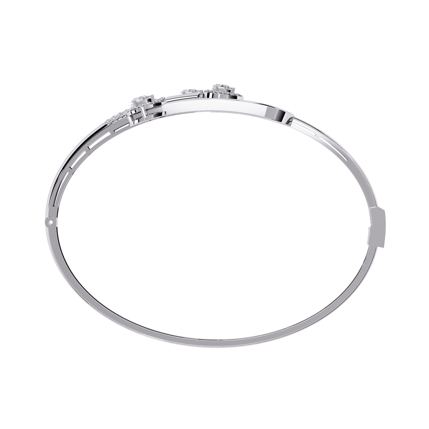Vintage Pear And Round Cut High Quality Diamond Antique Statement Halo Style Perfect Bangle For Her