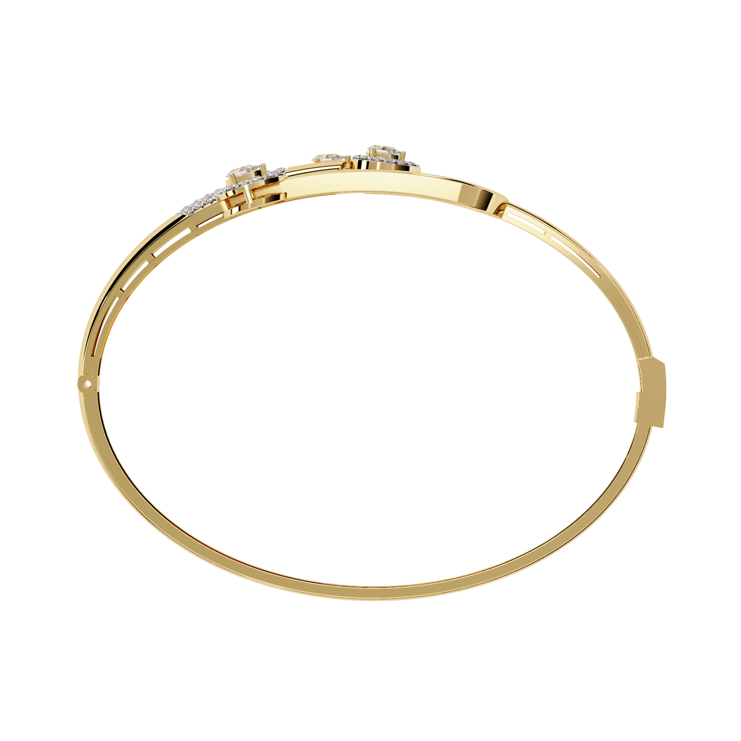 Vintage Pear And Round Cut High Quality Diamond Antique Statement Halo Style Perfect Bangle For Her
