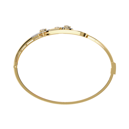 Vintage Pear And Round Cut High Quality Diamond Antique Statement Halo Style  Perfect Bangle For Her