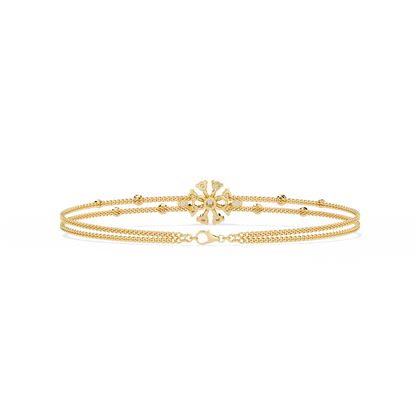 Round Cut White Colorless Diamond Art Deco Elegant Delicate Handmade Cuff Bracelet Gift For Her