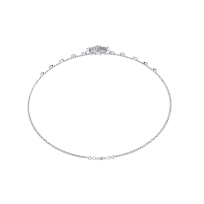 Round Cut White Colorless Diamond Art Deco Elegant Delicate Handmade Cuff Bracelet Gift For Her