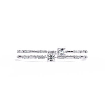 Vintage 2.21Ct Round Cut Diamond Prong Set Elegant Cluster Dainty Wedding Bracelet For Women's