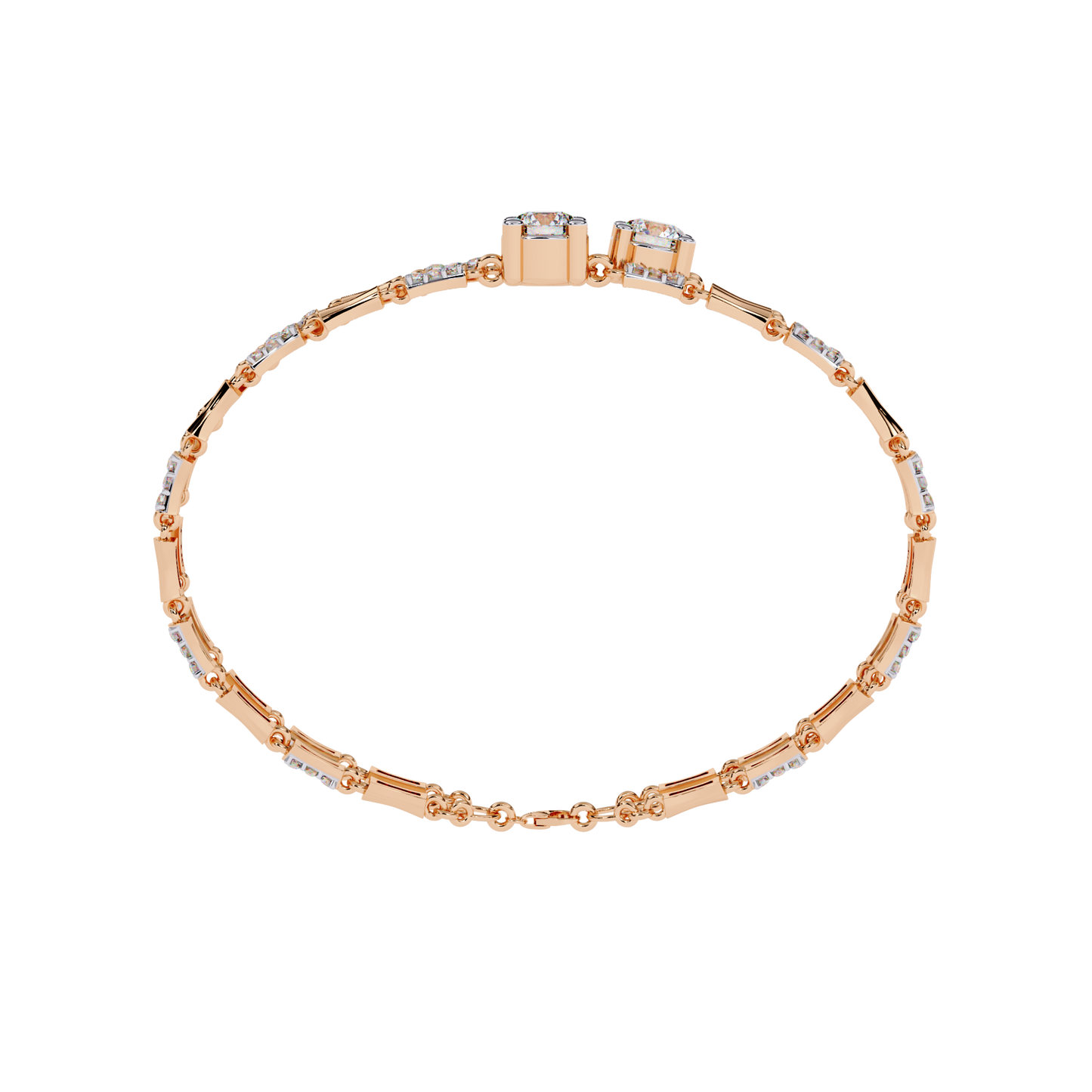 Vintage 2.21Ct Round Cut Diamond Prong Set Elegant Cluster Dainty Wedding Bracelet For Women's