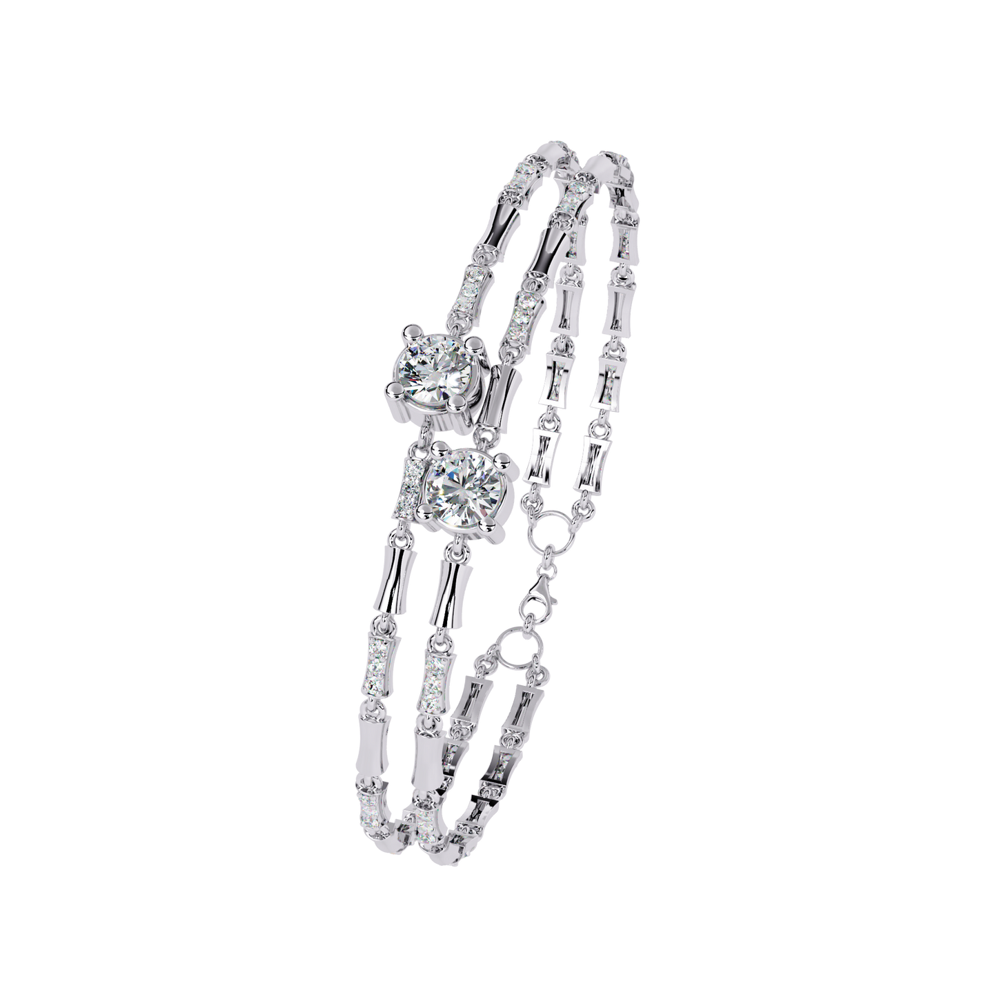 Vintage 2.21Ct Round Cut Diamond Prong Set Elegant Cluster Dainty Wedding Bracelet For Women's