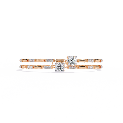 Vintage 2.21Ct Round Cut Diamond Prong Set Elegant Cluster Dainty Wedding Bracelet For Women's