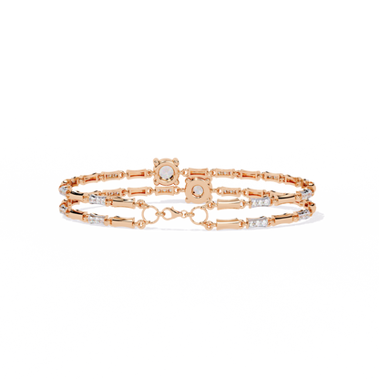 Vintage 2.21Ct Round Cut Diamond Prong Set Elegant Cluster Dainty Wedding Bracelet For Women's