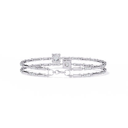 Vintage 2.21Ct Round Cut Diamond Prong Set Elegant Cluster Dainty Wedding Bracelet For Women's