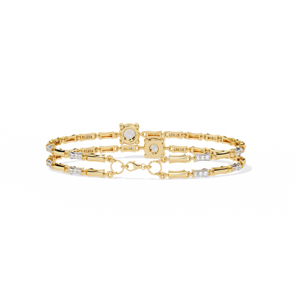 Vintage 2.21Ct Round Cut Diamond Prong Set Elegant Cluster Dainty Wedding Bracelet For Women's