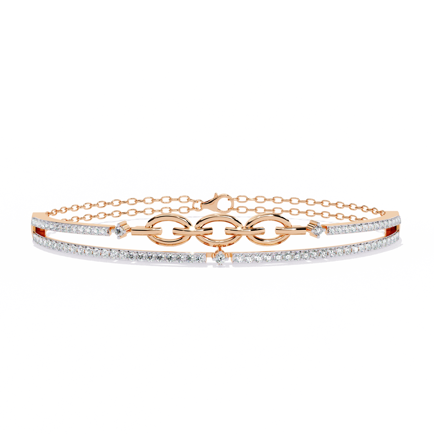 Round Cut Top Grade Lab Grown Diamond Unique Vintage Miniamlsit Dainty Perfect Party Wear Cuff Bracelet