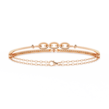 Round Cut Top Grade Lab Grown Diamond Unique Vintage Miniamlsit Dainty Perfect Party Wear Cuff Bracelet