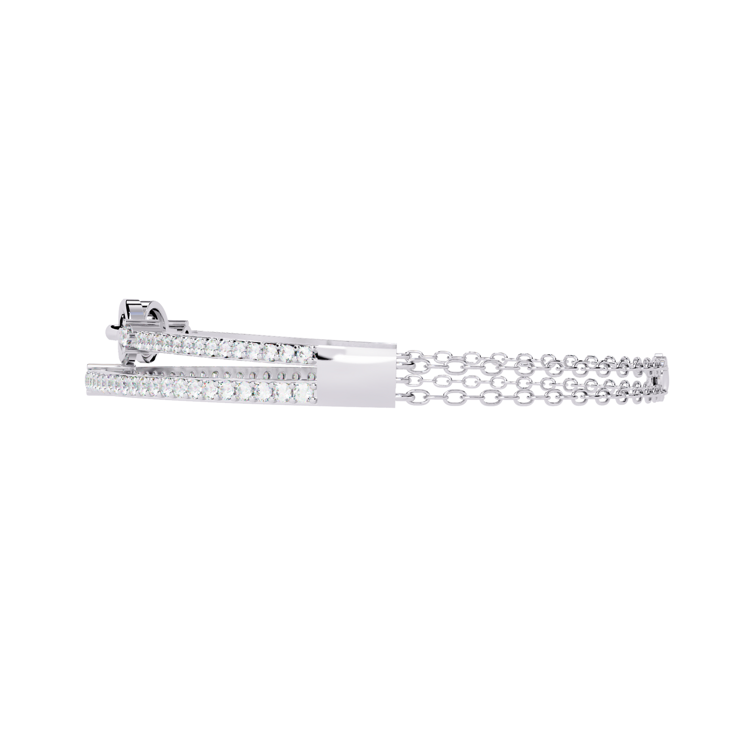 Round Cut Top Grade Lab Grown Diamond Unique Vintage Miniamlsit Dainty Perfect Party Wear Cuff Bracelet