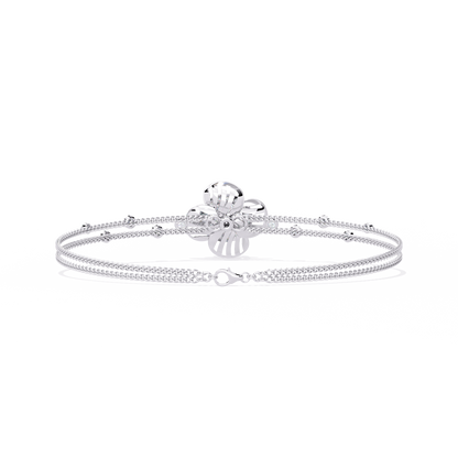 Round Cut Diamond Flower Shape Delicate Vintage Perfect Stunning Every Day Cuff Bracelet Gift For Het