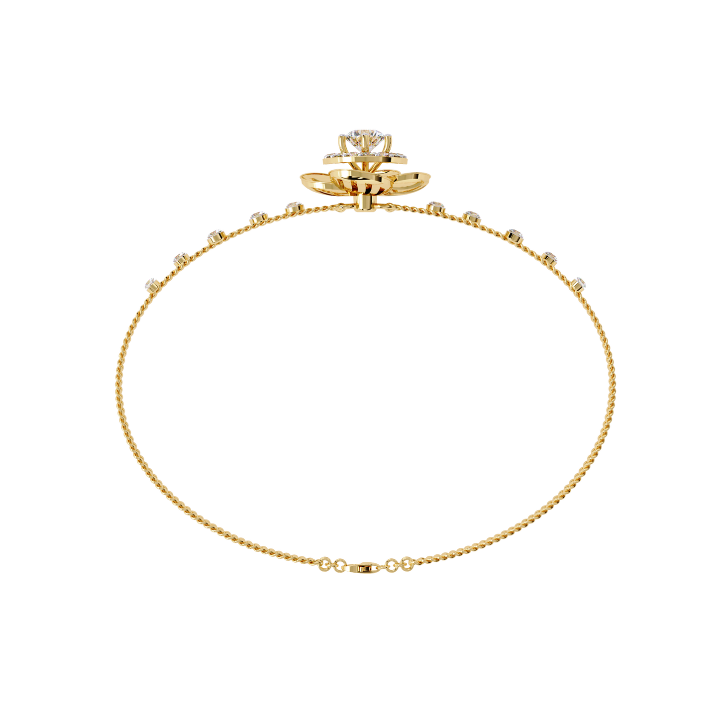 Round Cut Diamond Flower Shape Delicate Vintage Perfect Stunning Every Day Cuff Bracelet Gift For Het