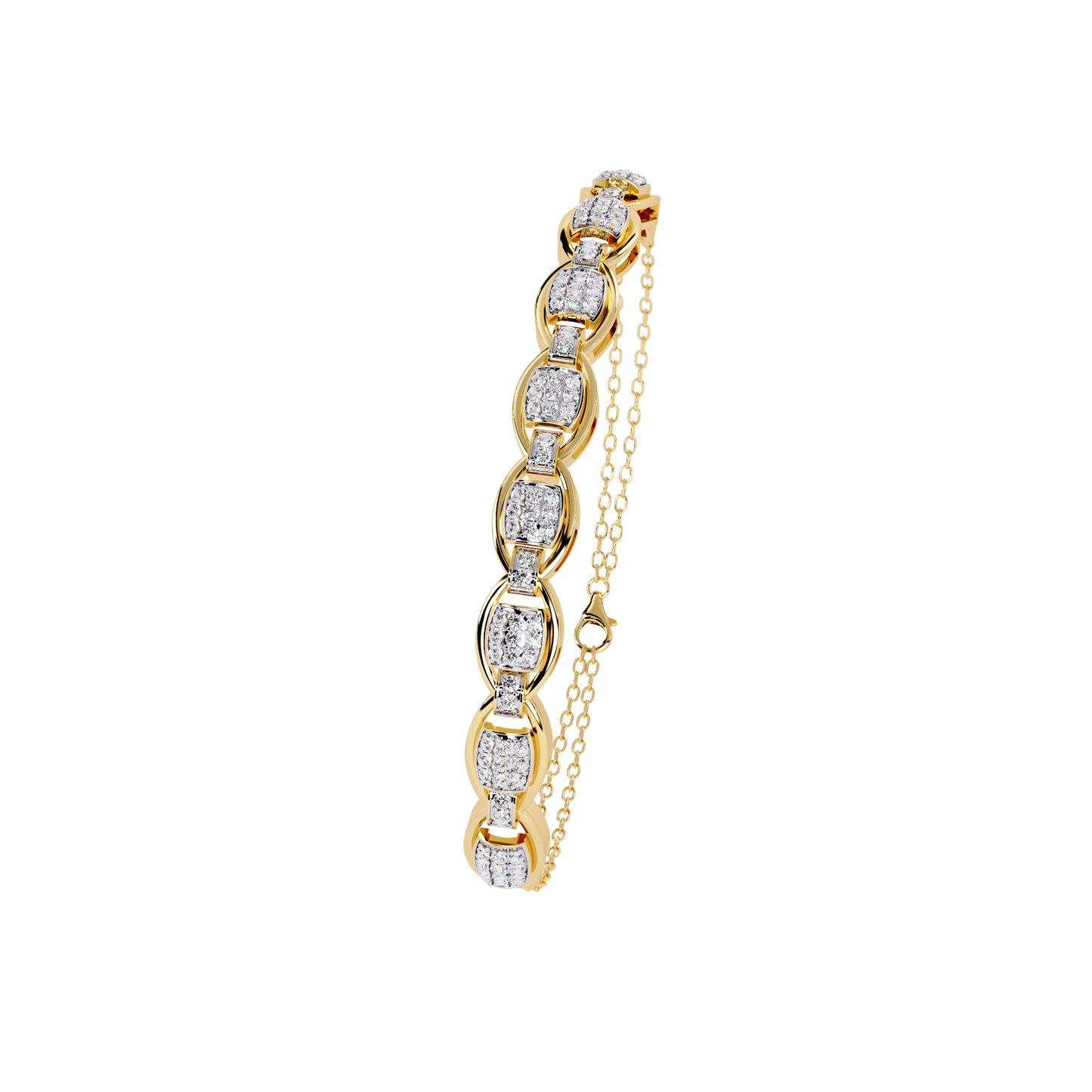 Round Cut High Quality Diamond Dainty Prong Set Minimalist Elegant Stackable Bangle For Gift