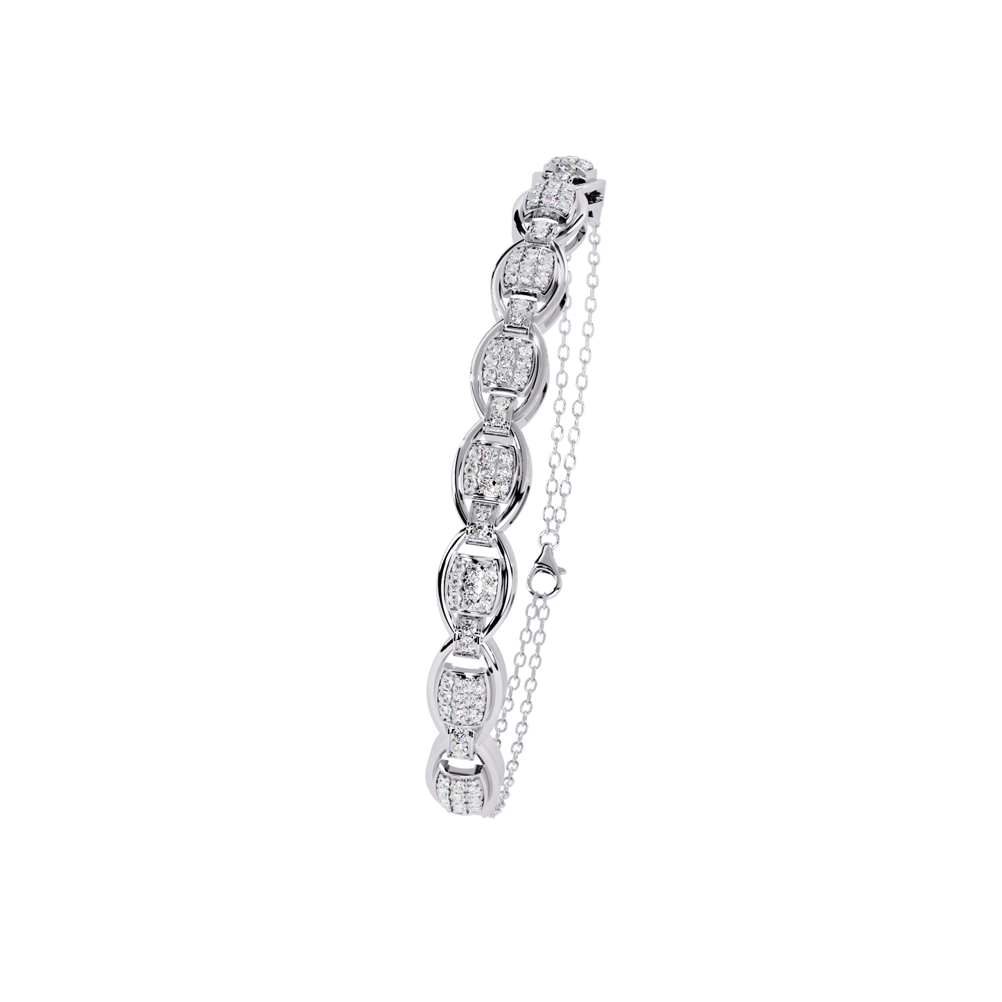 Round Cut High Quality Diamond Dainty Prong Set Minimalist Elegant Stackable Bangle For Gift