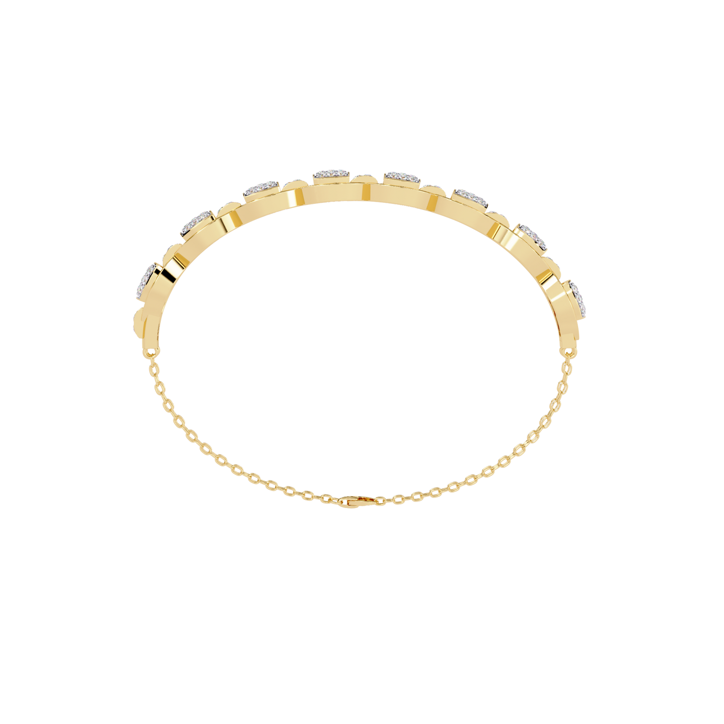Round Cut High Quality Diamond Dainty Prong Set Minimalist Elegant Stackable Bangle For Gift