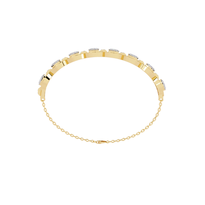 Round Cut High Quality Diamond Dainty Prong Set Minimalist Elegant Stackable Bangle For Gift