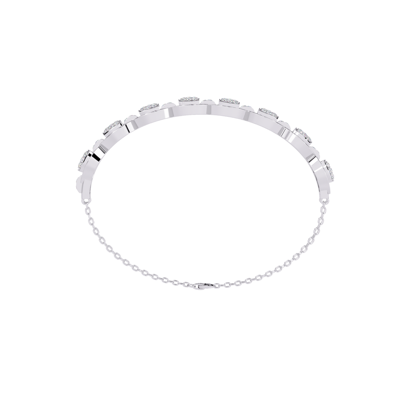 Round Cut High Quality Diamond Dainty Prong Set Minimalist Elegant Stackable Bangle For Gift