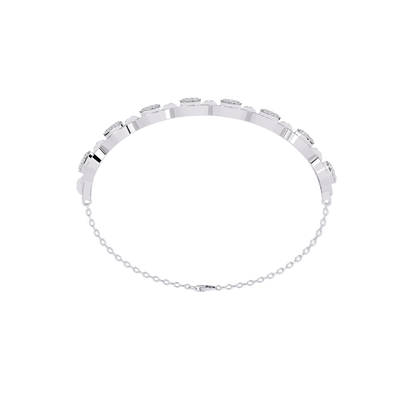 Round Cut High Quality Diamond Dainty Prong Set Minimalist Elegant Stackable Bangle For Gift