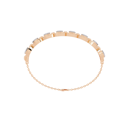 Round Cut High Quality Diamond Dainty Prong Set Minimalist Elegant Stackable Bangle For Gift