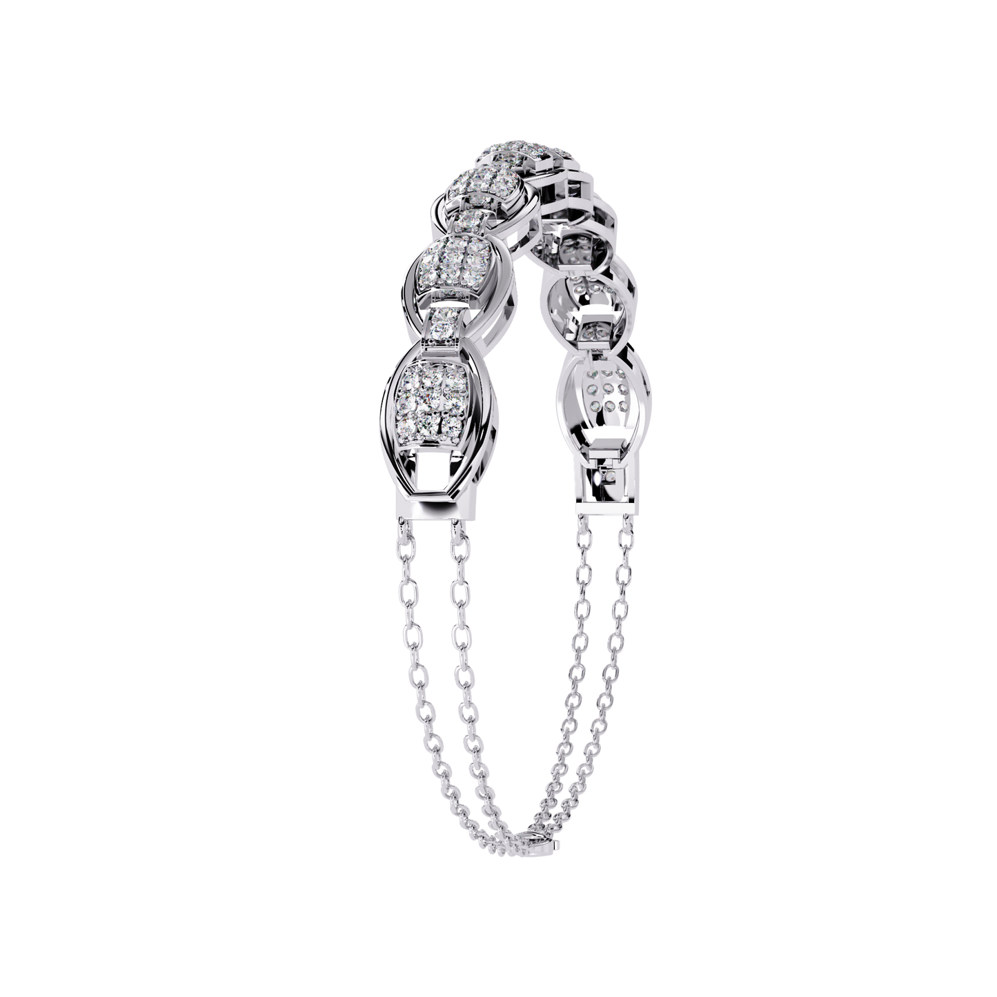 Round Cut High Quality Diamond Dainty Prong Set Minimalist Elegant Stackable Bangle For Gift